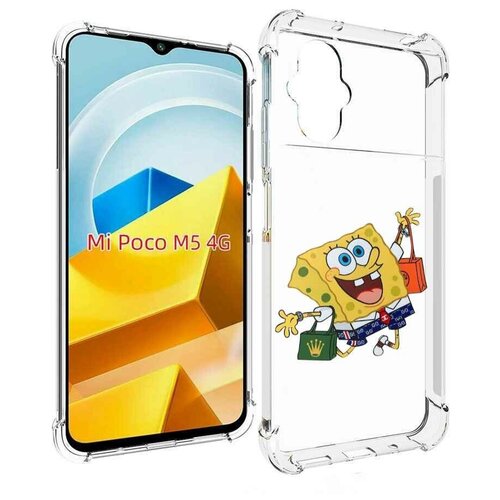 Чехол MyPads модный-спанч-боб для Xiaomi Poco M5 задняя-панель-накладка-бампер
