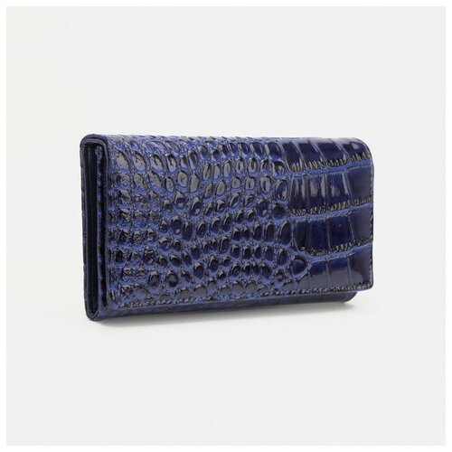 фото Кошелёк, 3 отдела на магните, цвет синий нет бренда