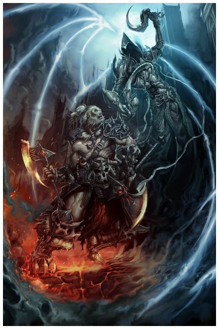 Плакат постер на холсте Blizzard-Diablo Близзард-Диабло. Размер 21 х 30 см