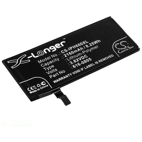 аккумулятор для apple iphone 6 616 0804 616 0805 2160mah Аккумулятор (аккумуляторная батарея, АКБ) CameronSino CS-IPH600XL для Apple iPhone 6, 3.82В, 2160мАч, 8.25Вт, Li-Pol