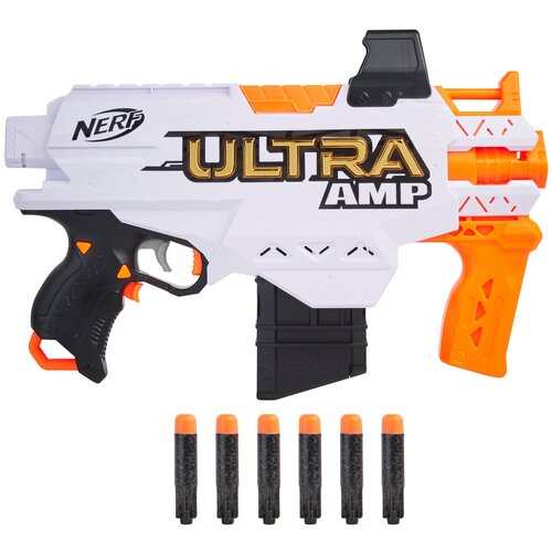 Бластер Nerf Ultra Amp F0955, 44 см, белый/оранжевый бластер nerf ultra two e7922 24 см белый оранжевый