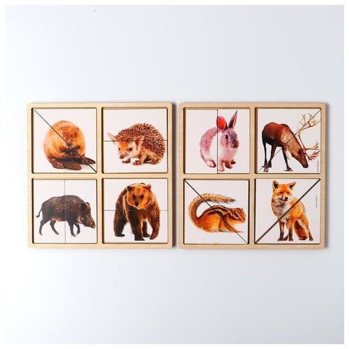 картинки половинки животные африки лесная мастерская Лесная мастерская Картинки-половинки «Лесные животные»