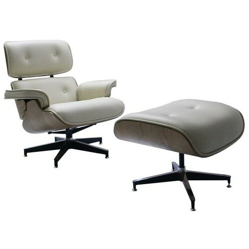 Кресло и оттоманка EAMES LOUNGE CHAIR бежевый