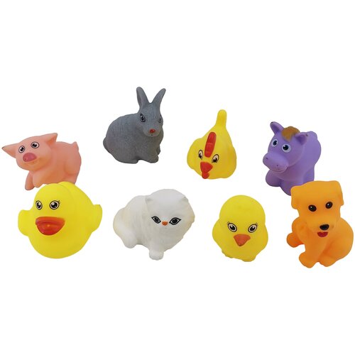 Набор игрушек для ванны Huggeland Животные 8 шт.