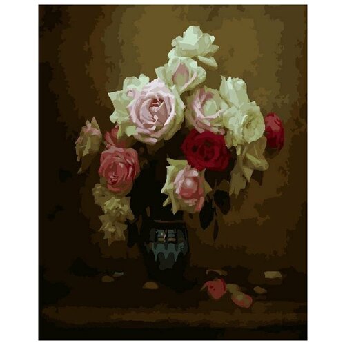 Картина по номерам Натюрморт с розами, 40x50 см