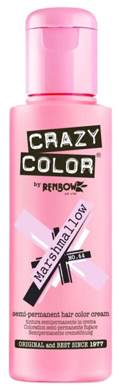 Crazy Color Краситель прямого действия Semi-Permanent Hair Color Cream, 64 marshmallow, 100 мл