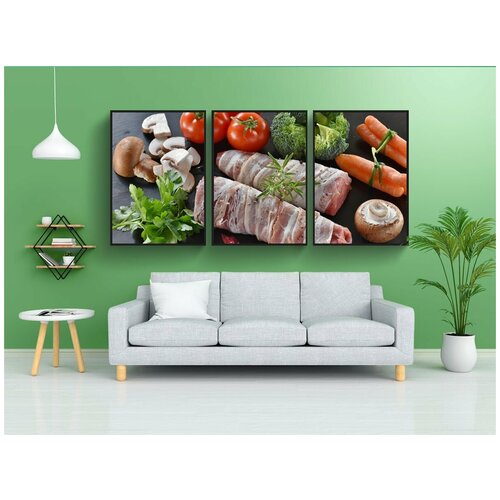 фото Набор модулных постеров для интерьера "свинья, свинина, свиная вырезка" 60x90 см. в тубусе, без рамки lotsprints