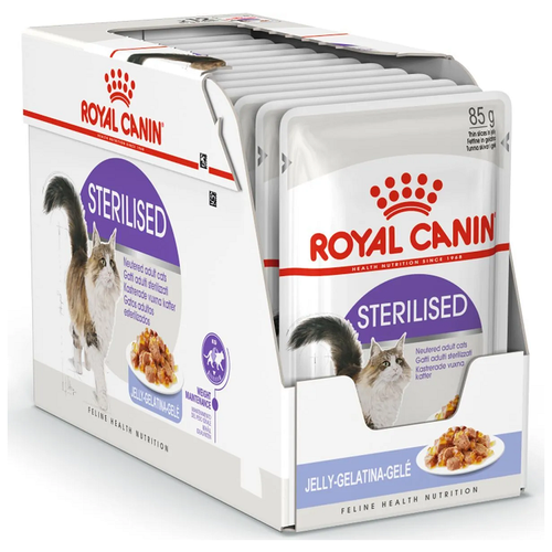 Пауч Royal Canin Sterilised для взрослых кошек стерилизованных в желе 12х0,085кг
