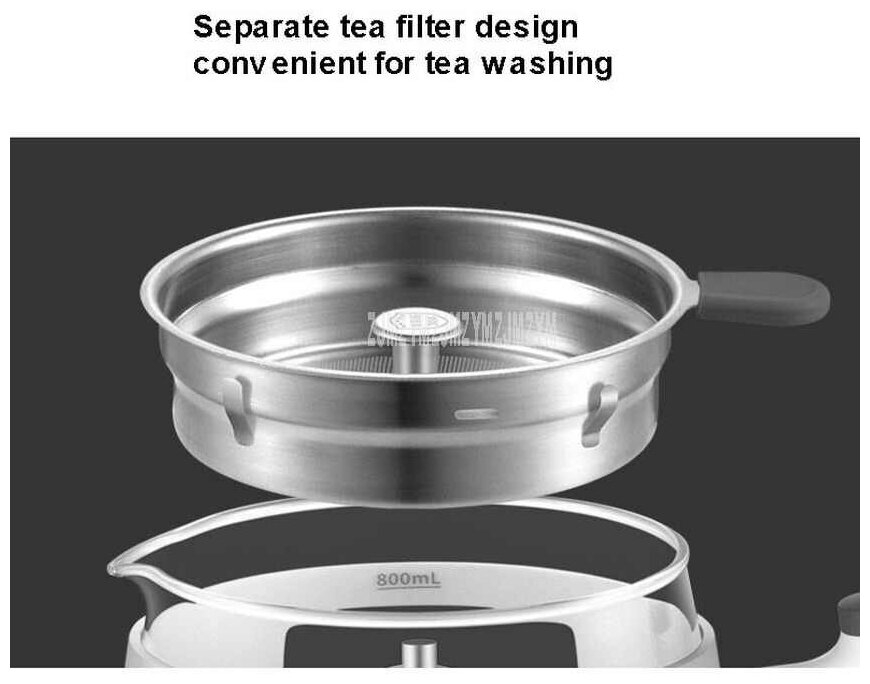 Электрический заварочный чайник Life Elements Automatic Steamer With Tea Maker I38-H01 800мл, белый - фотография № 3