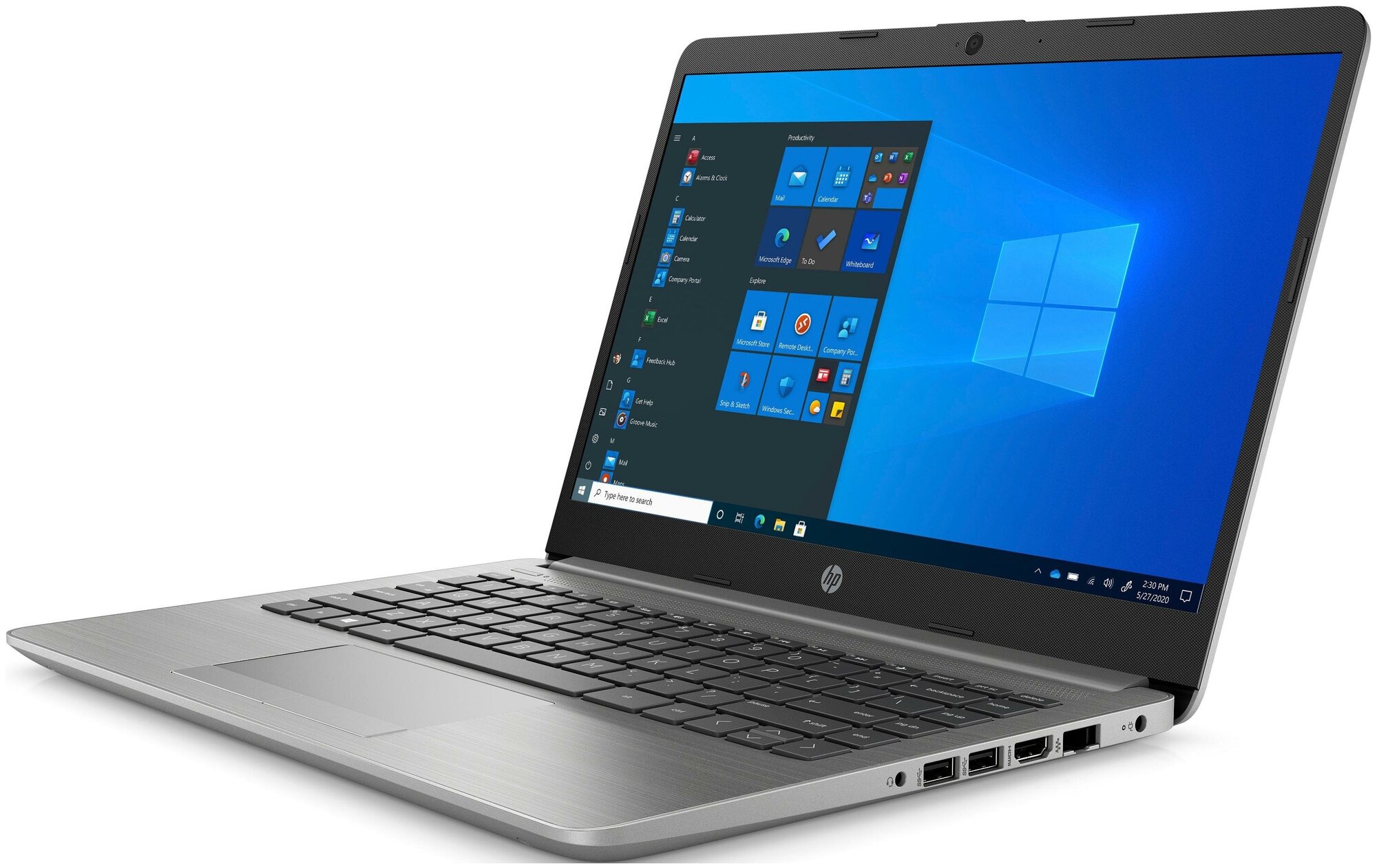 Ноутбук HP 245 G8 14 IPS AMD Ryzen 5 5500U 21ГГц 8ГБ 256ГБ SSD AMD Radeon Windows 10 Professional 43W69EA серебристый