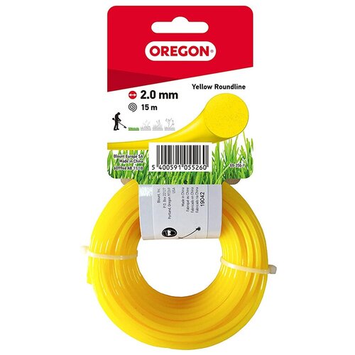 фото Леска для триммера oregon yellow roundline 2mm x 15m 69-356-y