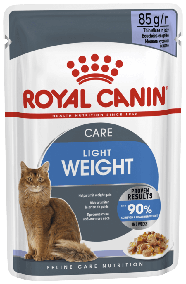 Влажный корм для кошек Royal Canin Light Weight Care низкокалорийный, профилактика избыточного веса 85 г (кусочки в желе)