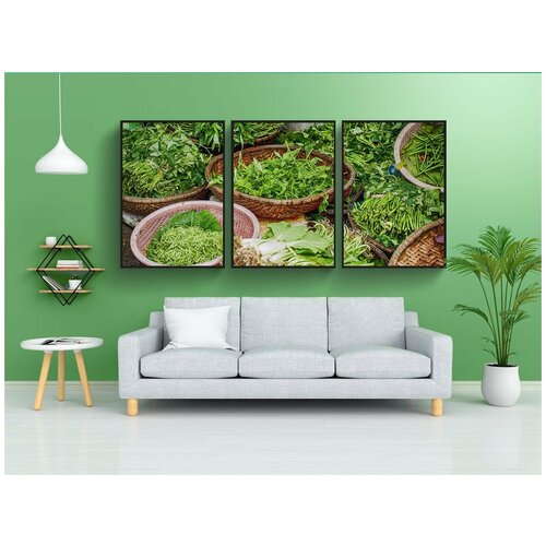 фото Набор модулных постеров для интерьера "травы, пряность, естественный" 60x90 см. в тубусе, без рамки lotsprints