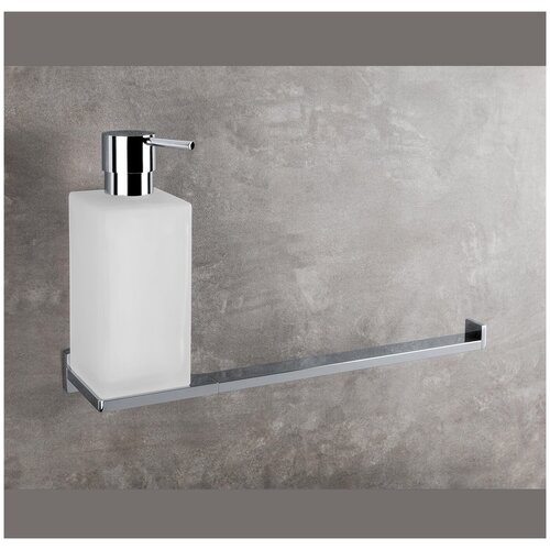Colombo Design LOOK B1674 Дозатор для жидкого мыла с держателем полотенца (хром - стекло)