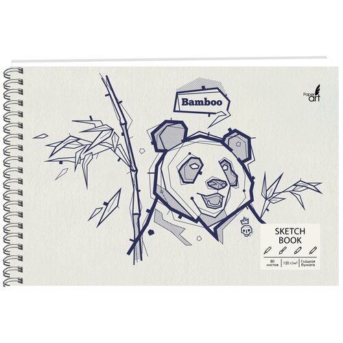 Блокнот для зарисовок А5, 80л Listoff Panda Book (165х248мм, евроспираль, матовая ламинация, обложка 7Бц) блокнот для зарисовок а5 40л listoff волна настроения евроспираль матовая ламинация обложка 7бц
