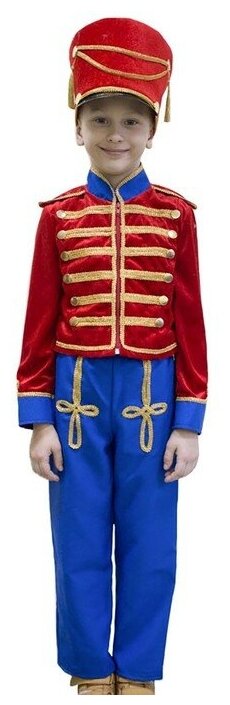 Карнавальный костюм "Гусар", кивер, сюртук, штаны, рост 122 см