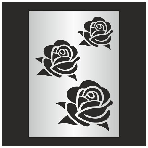 Купить Трафарет Цветы розы Тип 1 300х420 мм прозрачный из пластика 0, 3 мм ПолиЦентр