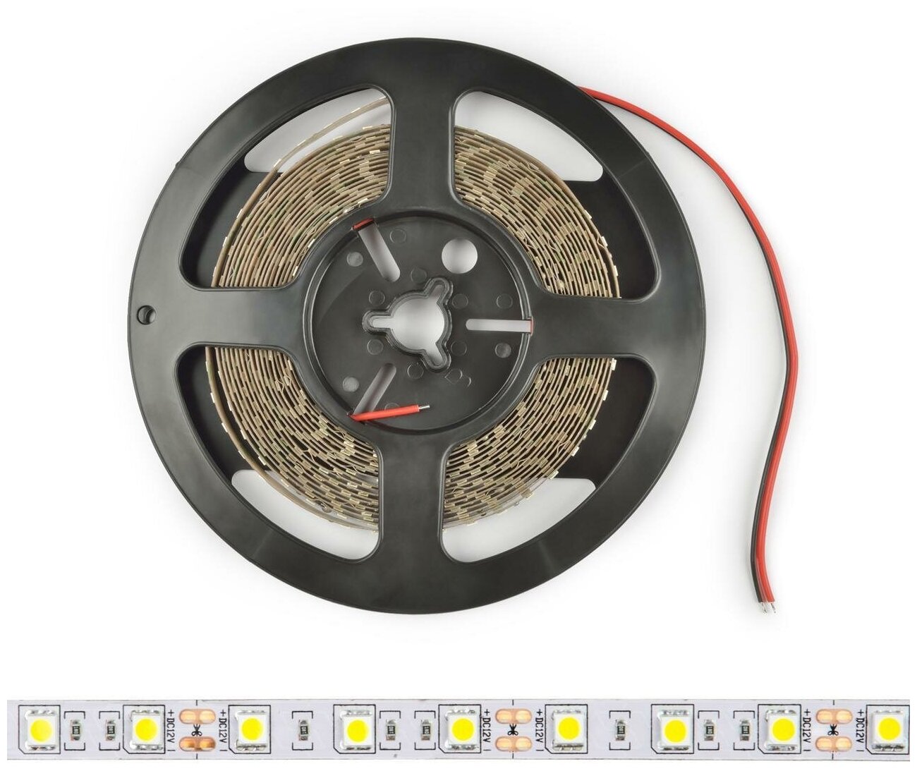 Uniel Светодиодная лента (UL-00004368) Uniel 72W/m 30LED/m 5050SMD холодный белый 5M ULS-M22-5050-30LED/m-10mm-IP20-DC12V-72W/m-5M-6500K PROFI