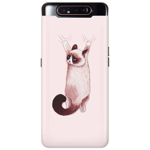 фото Ультратонкий силиконовый чехол-накладка для samsung galaxy a80 с принтом "недовольный кот" gosso