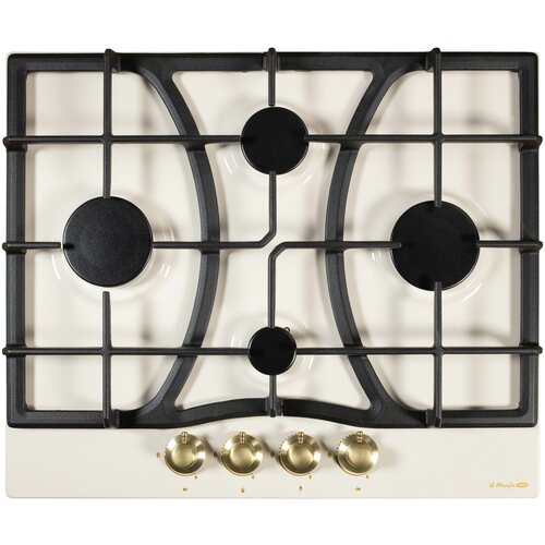 Встраиваемая варочная поверхность газовая il Monte BH-649E IVORY RUSTICO Газ-контроль Электроподжиг Чугунные решетки Ширина 60 см 2035500₽