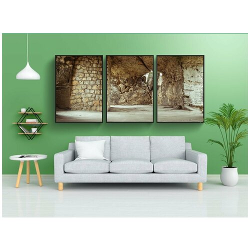 фото Модульный постер "замок, разорение, свод" 180x90 см. из 3х частей в тубусе, без рамки lotsprints