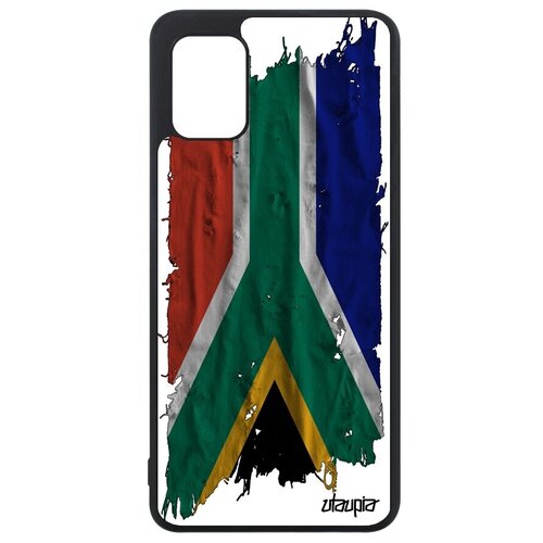 фото Красивый чехол для смартфона // galaxy a31 // "флаг южной африки на ткани" страна дизайн, utaupia, белый