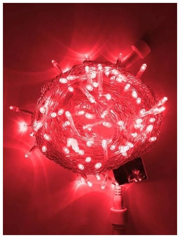 фото Гирлянда Нить, 9м, 100 красных LED ламп