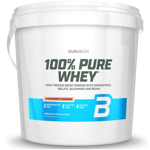 фото Протеин biotechusa 100% pure whey, 4000 гр., клубника