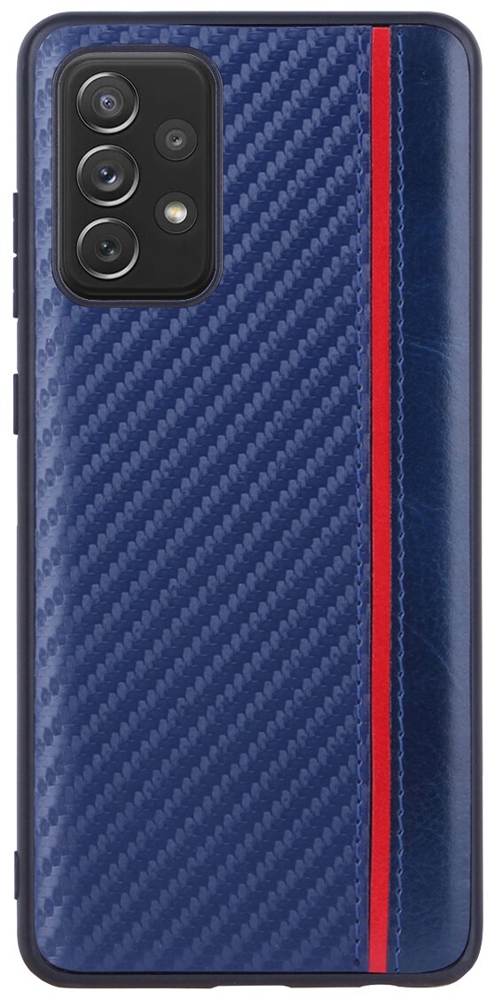 Чехол накладка G-Case Carbon для Samsung Galaxy A72 (Самсунг Гэлакси Галакси А72) SM-A725F, темно-синяя
