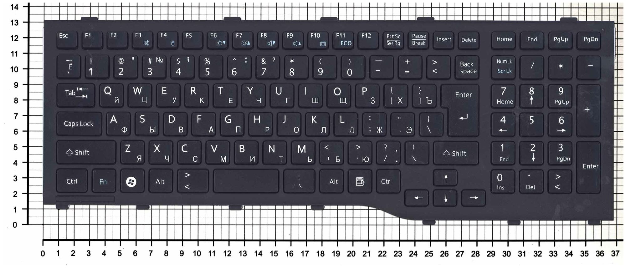 Клавиатура для ноутбука Fujitsu MP-11L63SU-D85W черная