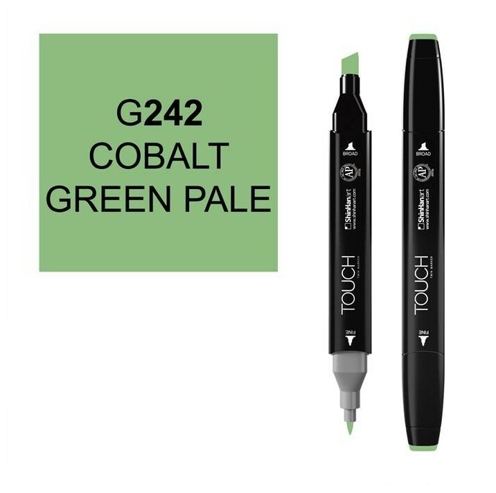 Художественный маркер TOUCH Маркер спиртовой двухсторонний TOUCH ShinHan Art, кобальт зеленый бледный