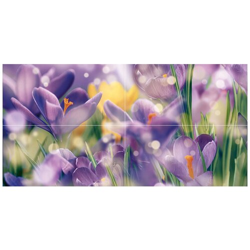 Ceramica Classic Crocus Панно P4D286 80х40 (из 4 плиток) панно ceramica classic sunset p2 1d278 40х40 см из 2 плиток 8 шт