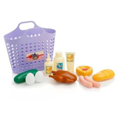 Купить Игровой набор «Продуктовая корзинка» 12 предметов, цвета микс, Совтехстром, пластик