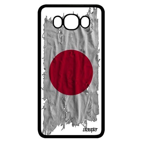 фото Ударопрочный чехол для мобильного // samsung galaxy j7 2016 // "флаг японии на ткани" государственный страна, utaupia, белый