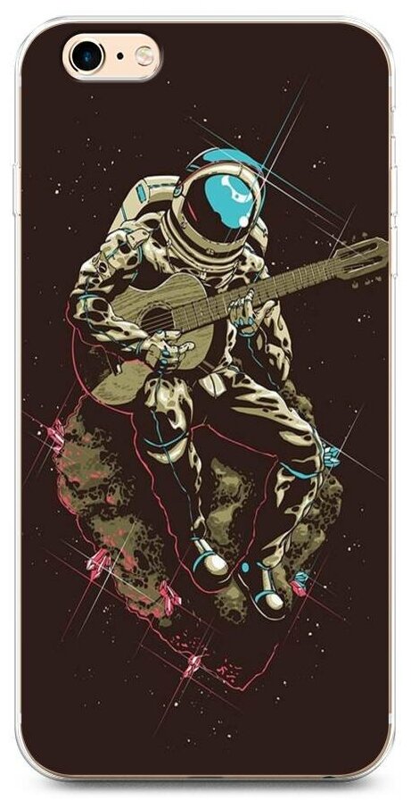 Силиконовый чехол "Космонавт гитарист" на Apple iPhone 6 Plus/6S Plus / Айфон 6 Плюс/Айфон 6С Плюс