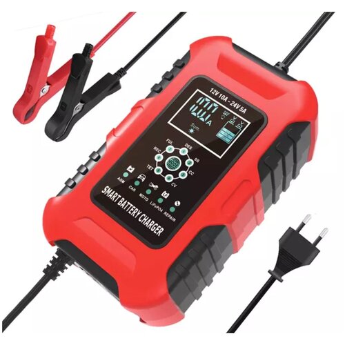 Зарядное устройство FOXSUR для аккумуляторов 10A 12 В автомобильное зарядное устройство для грузовиков мотоцикловс ЖК-дисплеем 297000₽