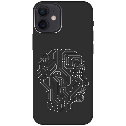 фото Ультратонкая защитная накладка soft touch для apple iphone 12 mini с принтом "mindmap" черная gosso