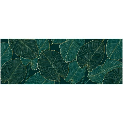 Фотообои Уютная стена Плотные тропические листья 720х270 см Виниловые Бесшовные (единым полотном)