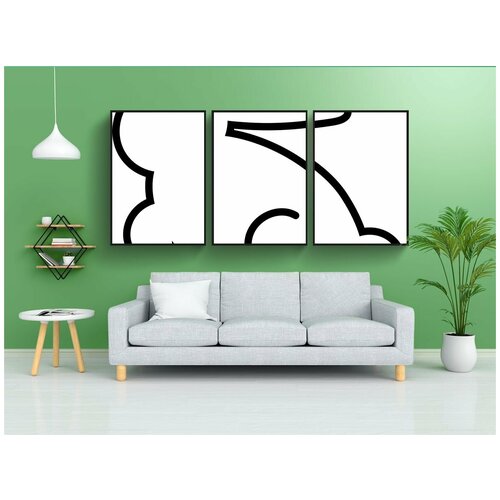 фото Набор модулных постеров для интерьера "кролик, форма, вырезанное печенье" 60x90 см. в тубусе, без рамки lotsprints