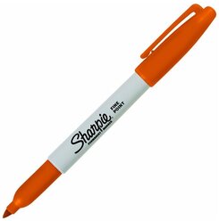 Маркер перманентный (нестираемый) Sharpie Fine (1мм, круглый наконечник, оранжевый) 12шт. (2025036)