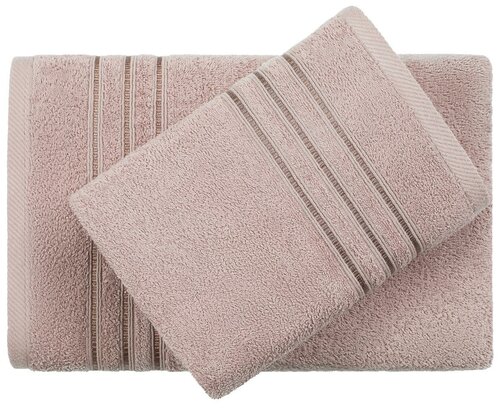Набор махровых полотенец для ванны Самойловский Текстиль Верона 70х140, в комплекте 2шт, цвет коричневый, хлопок 100%