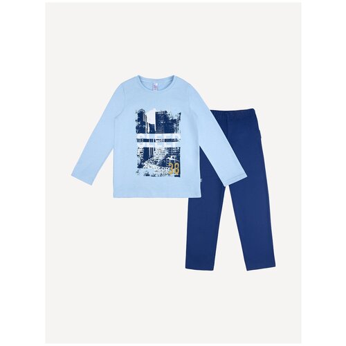 пижама bossa nova для мальчиков брюки застежка отсутствует размер 92 голубой синий Пижама Bossa Nova, размер 92, голубой, синий