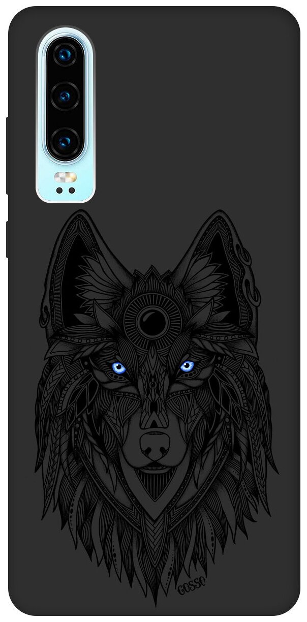 Ультратонкая защитная накладка Soft Touch для Huawei P30 с принтом "Grand Wolf" черная