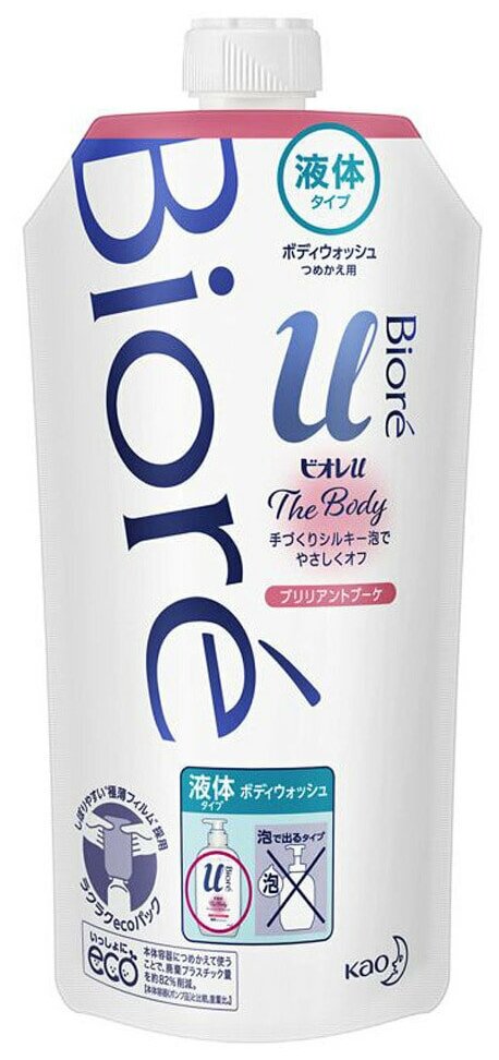 Мыло-пенка для душа Kao Biore U Foaming Body Wash Brilliant Bouquet Изысканный букет сменная упаковка 340 мл.