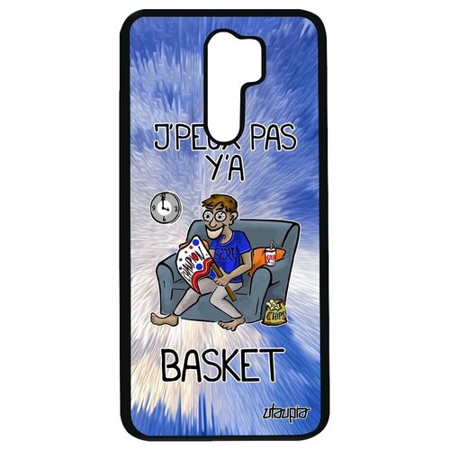 фото Ударопрочный чехол для мобильного // xiaomi redmi 9 // "не могу - смотрю баскетбол!" надпись игра, utaupia, голубой