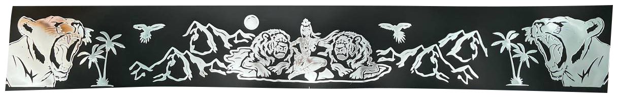 Брызговик Газель длинномер 200х30 (рисунок женщина со львами)