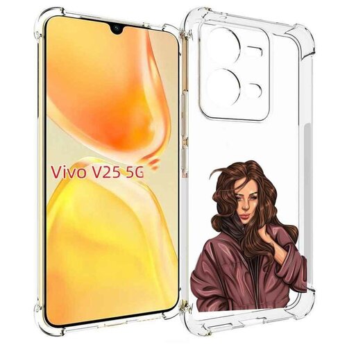 Чехол MyPads Арт рисунок девушки для Vivo V25 5G / V25e задняя-панель-накладка-бампер