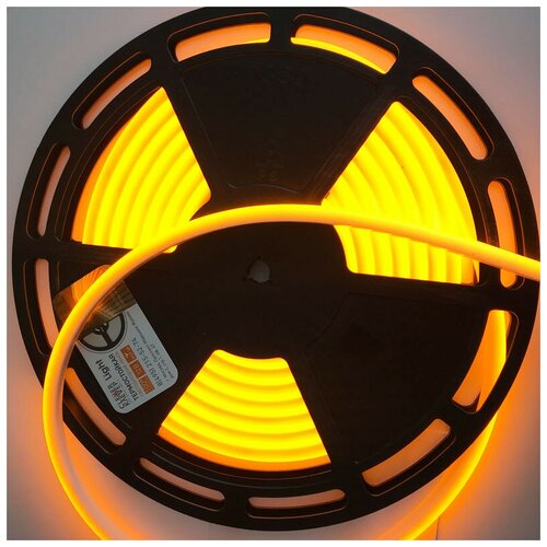 Термостойкая светодиодная лента люкс, SMD 2835, 180 LED/м, 14,4 Вт/м, 24В , IP68 - Цвет свечения: Желтый