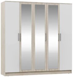 Шкаф Миф Мартина 5-дверный белый / дуб сонома 200х52х201.6 см