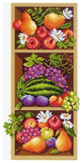 1394 Полка с фруктами- рисунок на канве (МП) Матренин Посад - фото №1